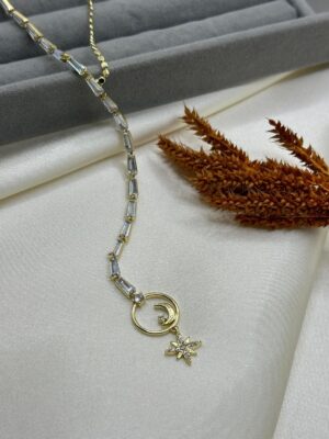 Çelik Taşlı Y Kolye