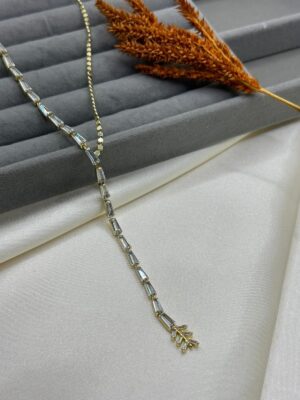 Çelik Taşlı Y Kolye