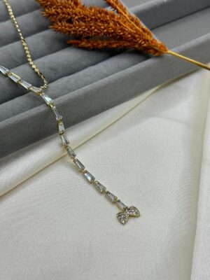 Çelik Taşlı Y Kolye