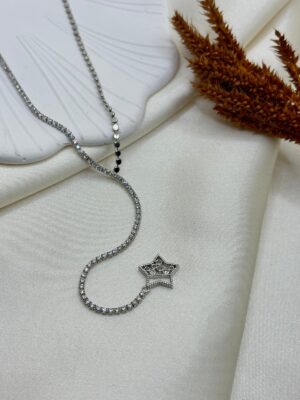 Çelik Taşlı Y Kolye