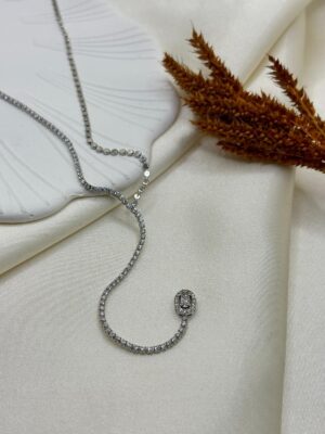 Çelik Taşlı Y Kolye