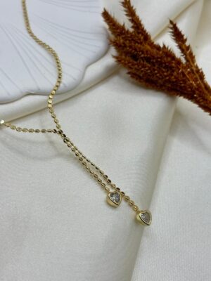 Çelik Taşlı Y Kolye