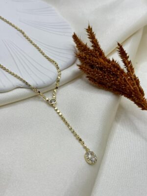 Çelik Taşlı Y Kolye