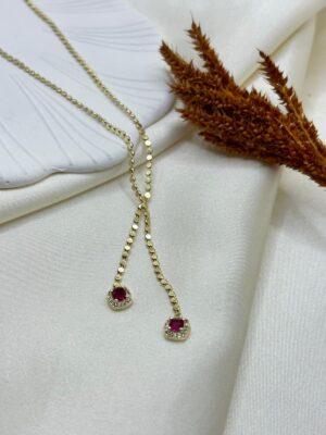 Çelik Taşlı Y Kolye