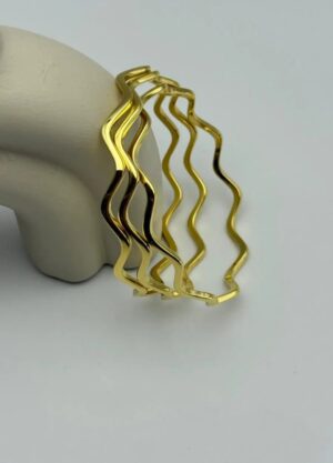 Çelik 3'lü İnce Zikzak Ajda Bilezik 6.0 mm