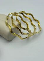 Çelik 3'lü Kalın Zikzak Ajda Bilezik 6.0 mm