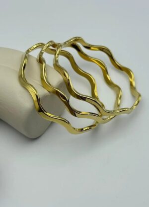 Çelik 3'lü Kalın Zikzak Ajda Bilezik 6.0 mm