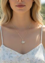 Çelik Gold Taşlı Kuğu Çıtır Kolye