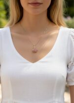 Çelik Gold Pembe Kuğu Kolye