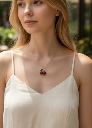 Çelik Gold Kiraz Kolye