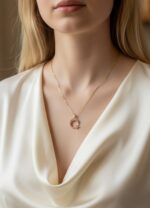 Çelik Gold Ay Yıldız Taşlı Çıtır Kolye