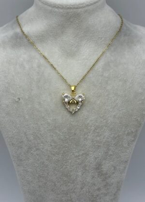 Çelik Gold Kalp Çıtır Kolye 