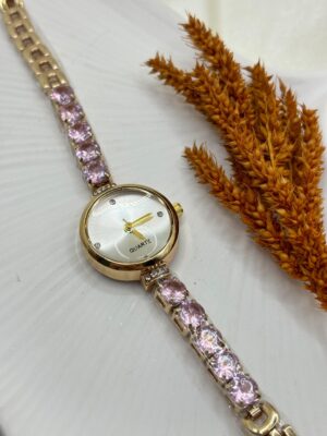 Kadın Taşlı Gold Saat