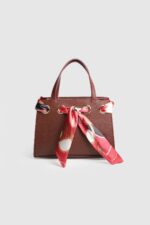 Kadın Rabel Fularlı El Ve Askılı Bordo Çanta