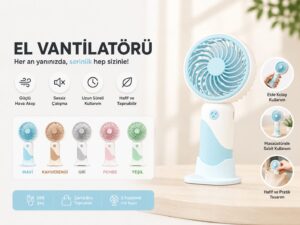 El Vantilatörü USB Şarjlı