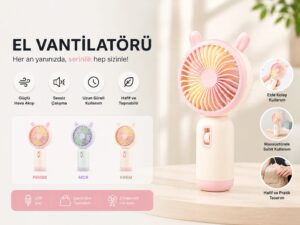 El Vantilatörü USB Şarjlı