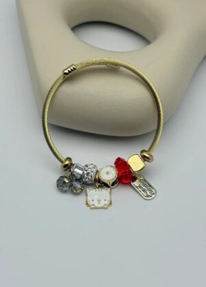 Cheini Toptan Takı Satışı 92 Çelik Gold Charm Bileklik