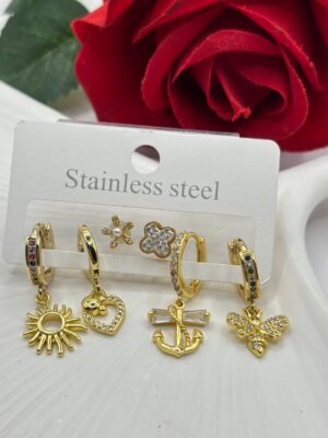 Çelik Altılı Küpe