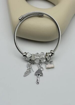 Çelik Silver Charm Bileklik