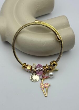Çelik Gold Charm Bileklik