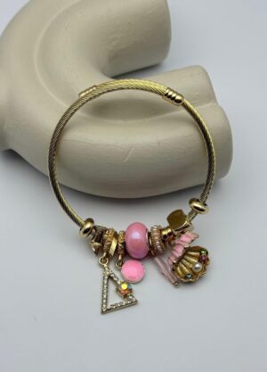 Çelik Gold Charm Bileklik