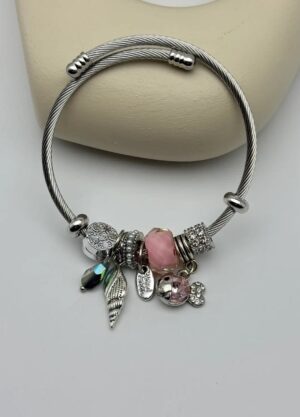 Çelik Silver Charm Bileklik
