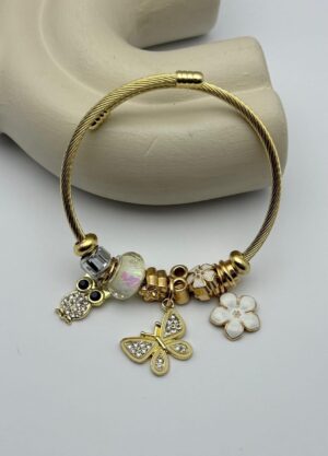 Çelik Gold Charm Bileklik
