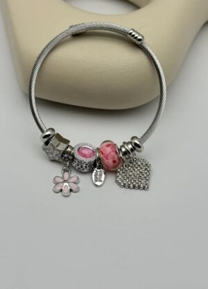 Çelik Silver Charm Bileklik
