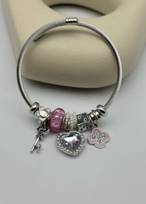 Çelik Silver Charm Bileklik