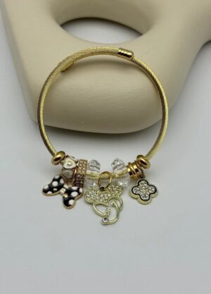 Çelik Gold Charm Bileklik