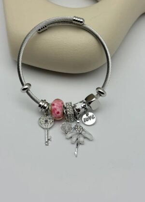 Çelik Silver Charm Bileklik