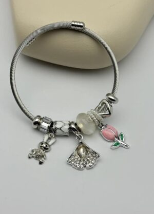 Çelik Silver Charm Bileklik