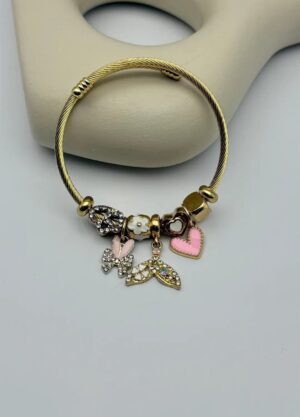 Çelik Gold Charm Bileklik
